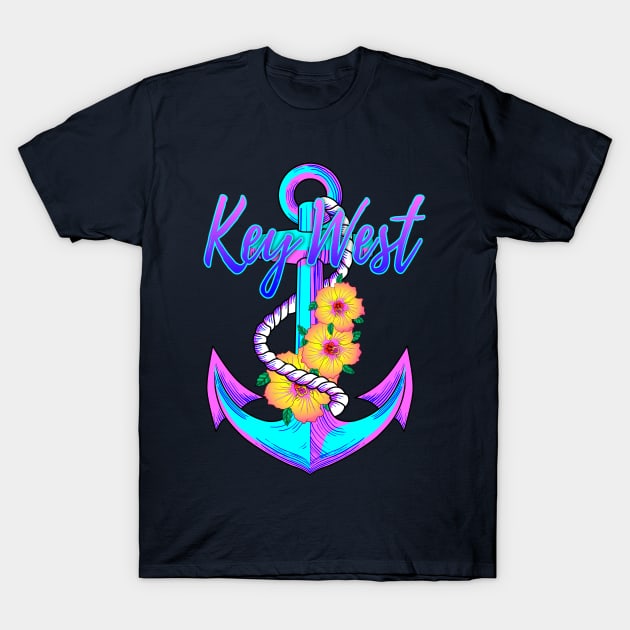 Key West Nautical Anchor T-Shirt by macdonaldcreativestudios